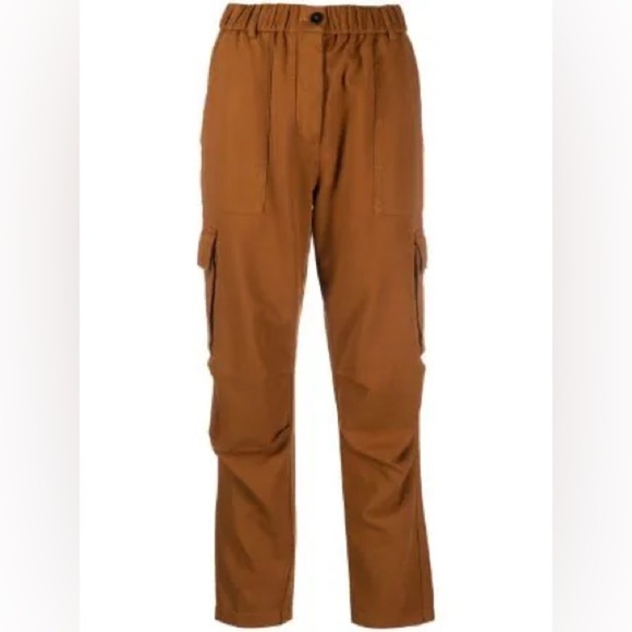 NEW Forté Forté Tapered Cotton Cargo Trousers Camel Brown sz 0 - Picture 1 of 11